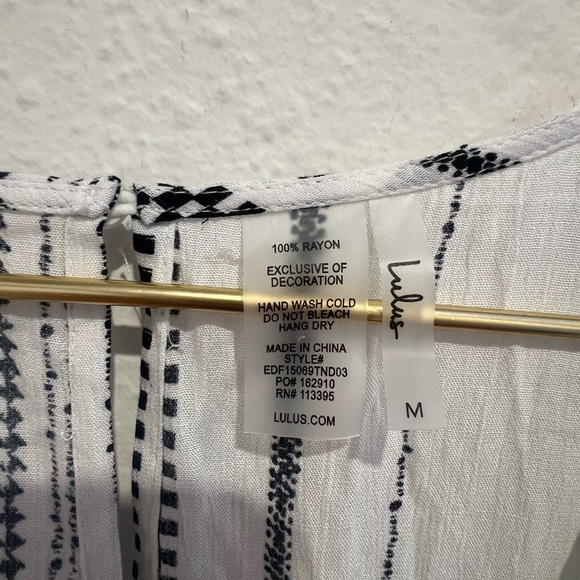 Lulu's Augas Santas Black and White Striped Swim Cover-Up - Picture 3 of 4